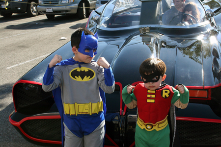 Batman Robin and Batmobile
